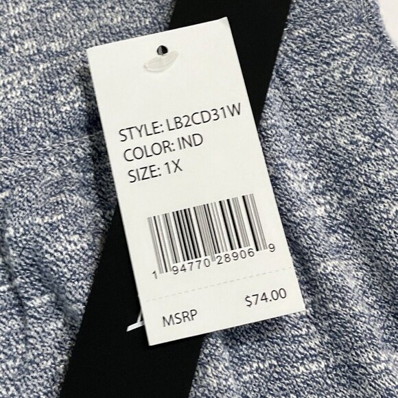 La Blanca Palazzo Pant Womens 1X Heathered Blue Wide Leg Pull On Cover‎ Up Beach - Picture 8 of 10